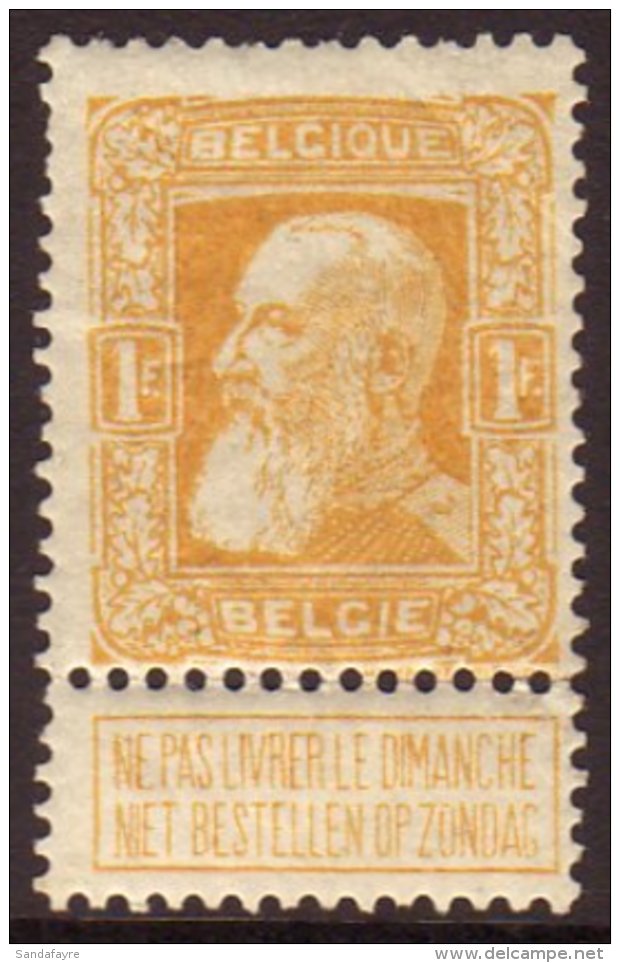 1905-08 1fr Orange-yellow, SG 104, Fine Mint, Wrinkle, Fresh For More Images, Please Visit... - Altri & Non Classificati