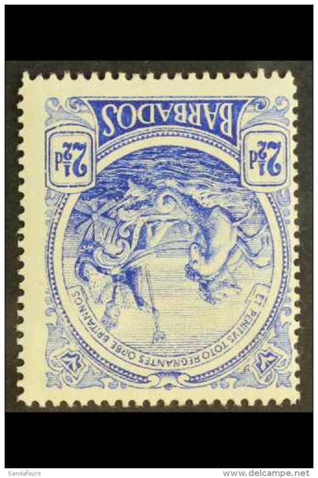 1916-19 2&frac12;d Deep Ultramarine WMK INVERTED+REVERSED,SG 185y,mint For More Images, Please Visit... - Barbados (...-1966)