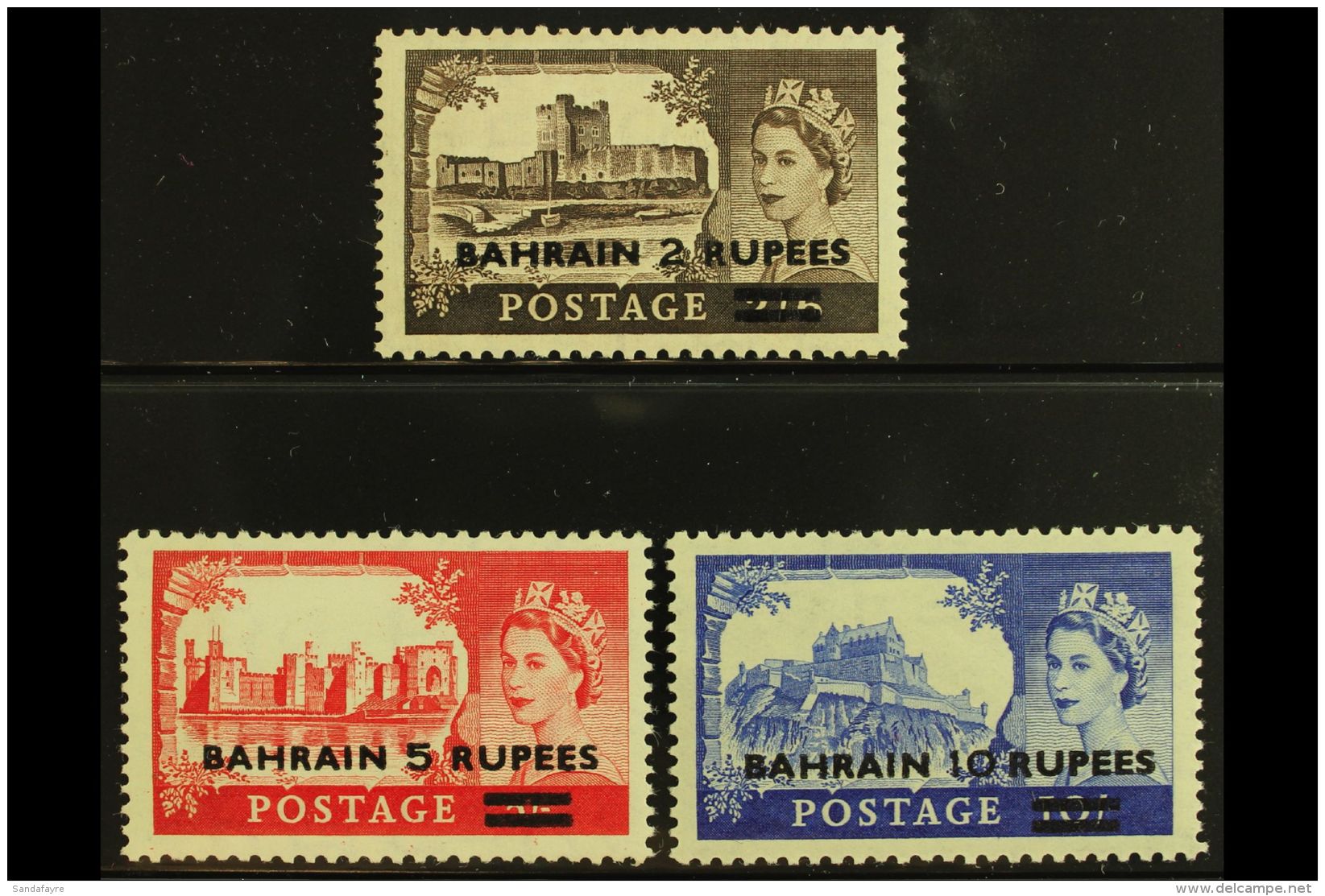 1955-60 Castles Type II Complete Set, SG 94a/96a, NHM, Fresh (3) For More Images, Please Visit... - Bahrein (...-1965)