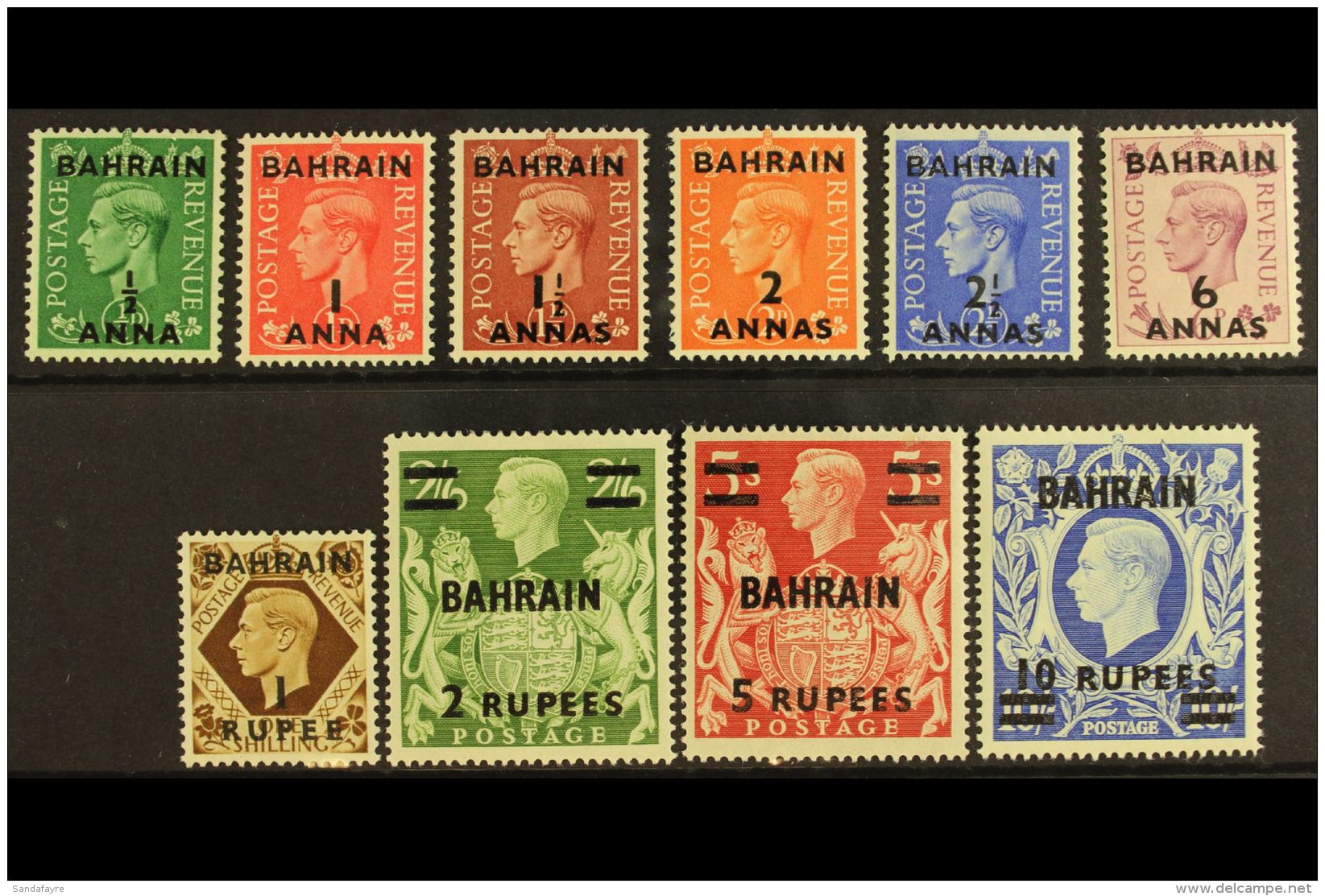 1948-9 KGVI GB Overprints Set, SG 51/60a VFM (11) For More Images, Please Visit... - Bahrain (...-1965)