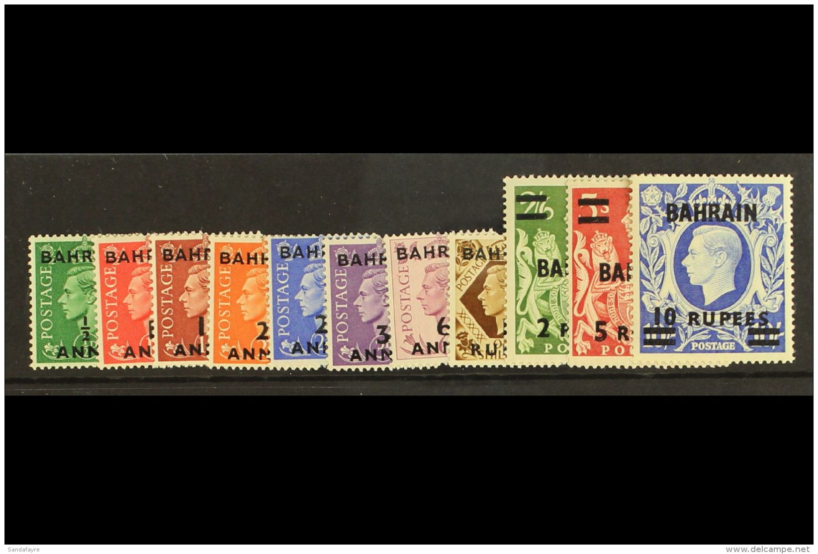 1948 Geo VI Set To 10r On 10s Complete, SG 51/60a, Vf Mint. (11) For More Images, Please Visit... - Bahrain (...-1965)
