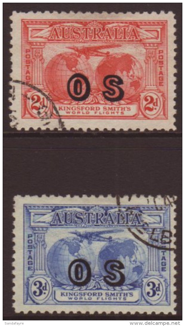 OFFICIAL 1931 2d &amp; 3d Kingsford Smith, SG O123/24, VFU. (2) For More Images, Please Visit... - Altri & Non Classificati