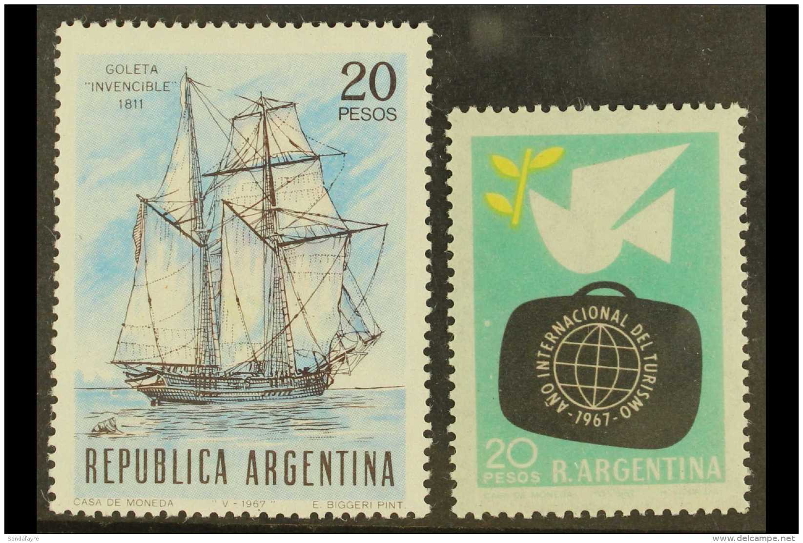 1967 20p Navy Yellow Omitted &amp; 20p Tourism Orange Omitted,NHM (2) For More Images, Please Visit... - Otros & Sin Clasificación