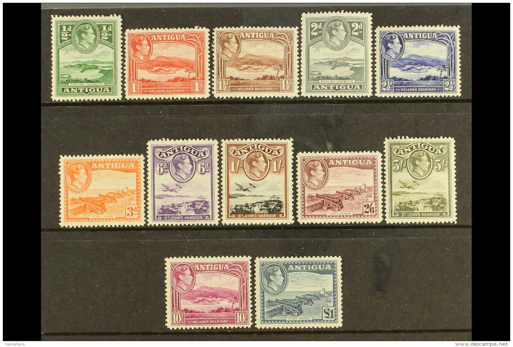 1938-51 Pictorials Set, SG 98/109, Vfm, 10s &amp; &pound;1 NHM, Fresh (12) For More Images, Please Visit... - Other & Unclassified