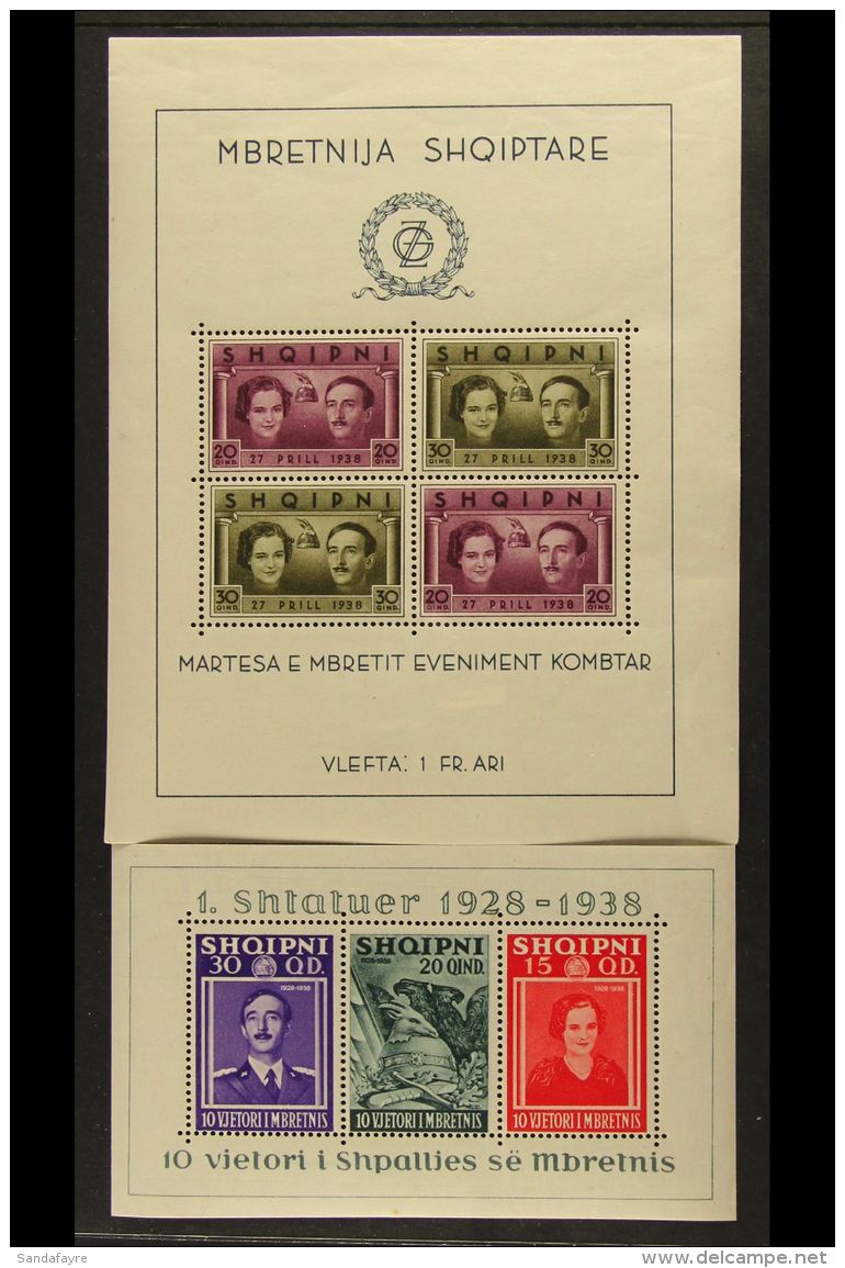 1938 Both Miniature Sheets, Mi Blocks 2 &amp; 3,  Mint (2 M/s) For More Images, Please Visit... - Albania