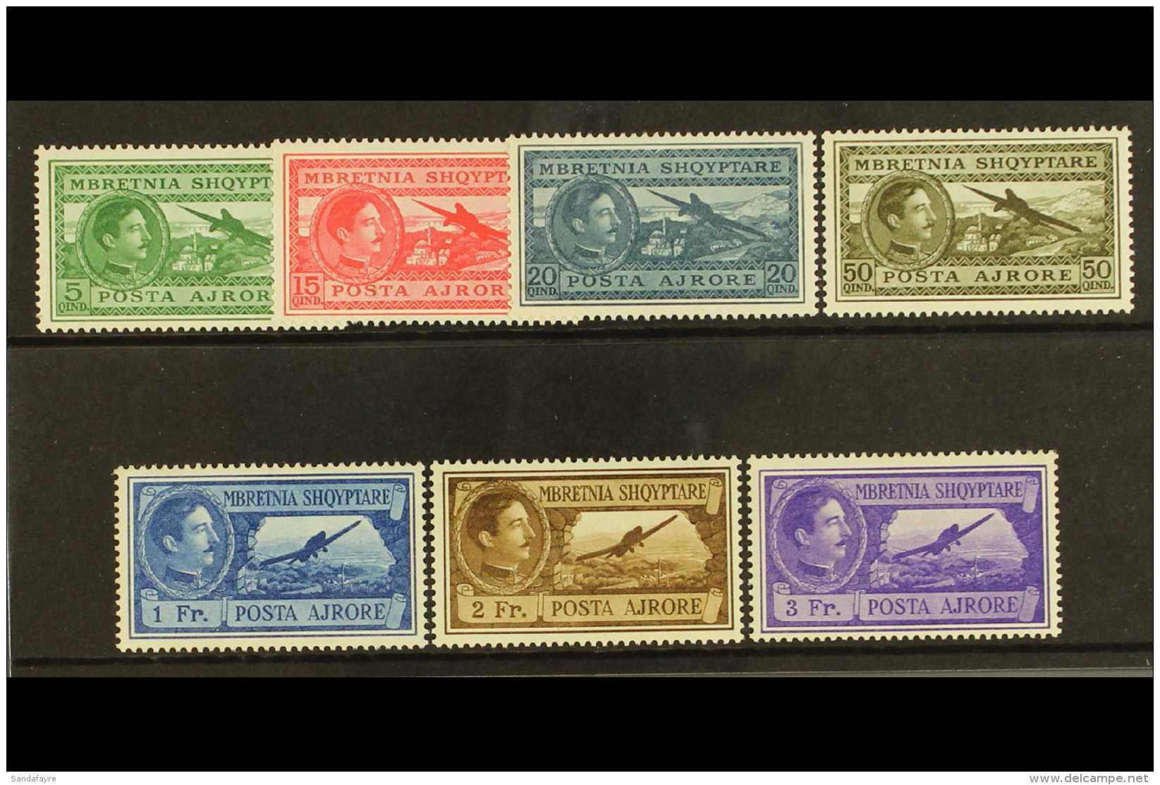 1930 AIR Complete Set, Mi 228/34, VF NHM. (7) For More Images, Please Visit... - Albania