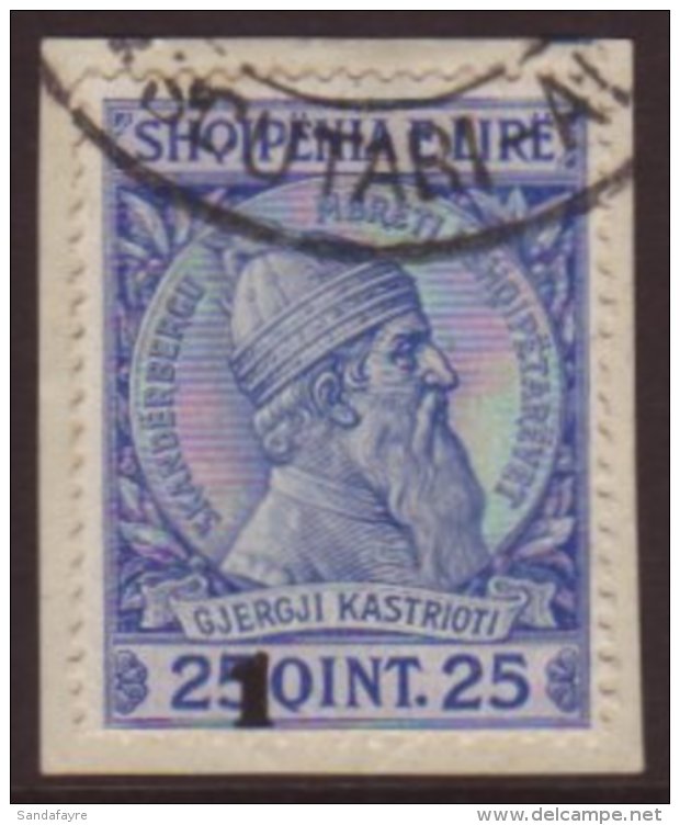 1914 1g On 25q Skanderbeg, Misplaced Opt, Mi 44, VFU For More Images, Please Visit... - Albanië