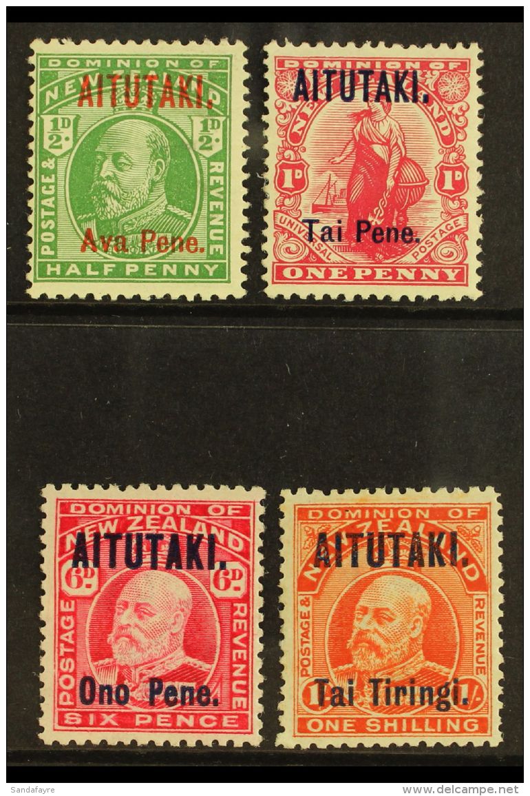 1911 Set To 1s Vermilion Ovptd, SG 9/12, Vf Mint. (4) For More Images, Please Visit... - Aitutaki