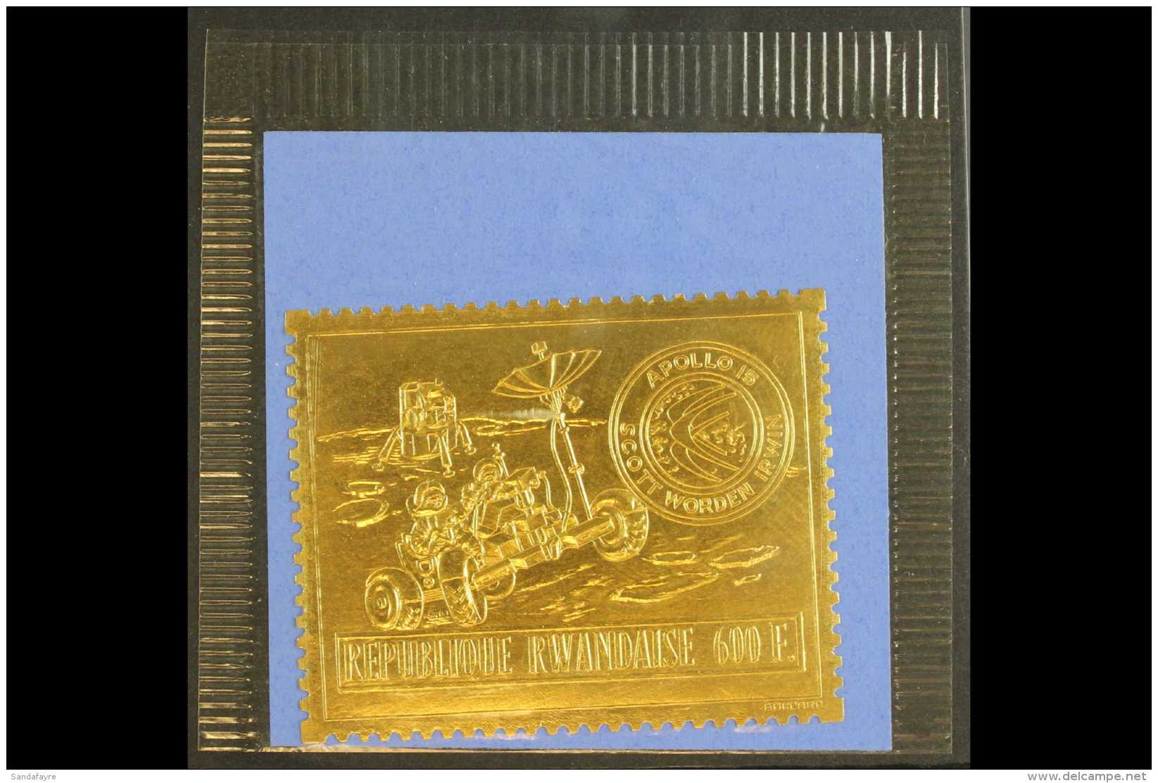 SPACE Rwanda 1972 600f Apollo 15 Gold Foil,Mi 473 A,SG 442,NHM For More Images, Please Visit... - Zonder Classificatie