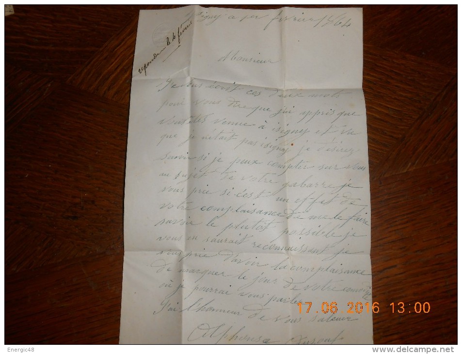 Lot Du 17-06-2016_12_lettre .n°22 De Issigny GC 1828.verso A Voir!! - 1862 Napoleone III