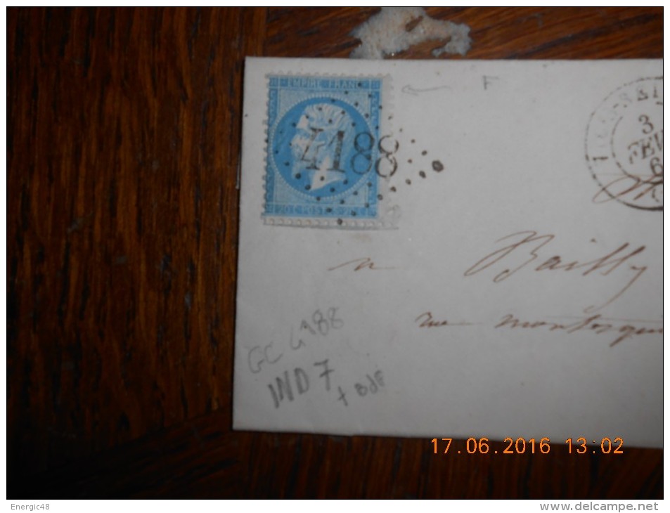 Lot Du 17-06-2016_16_ BDF .lettre .n°22 Variété;verso A Voir!! - 1862 Napoléon III.