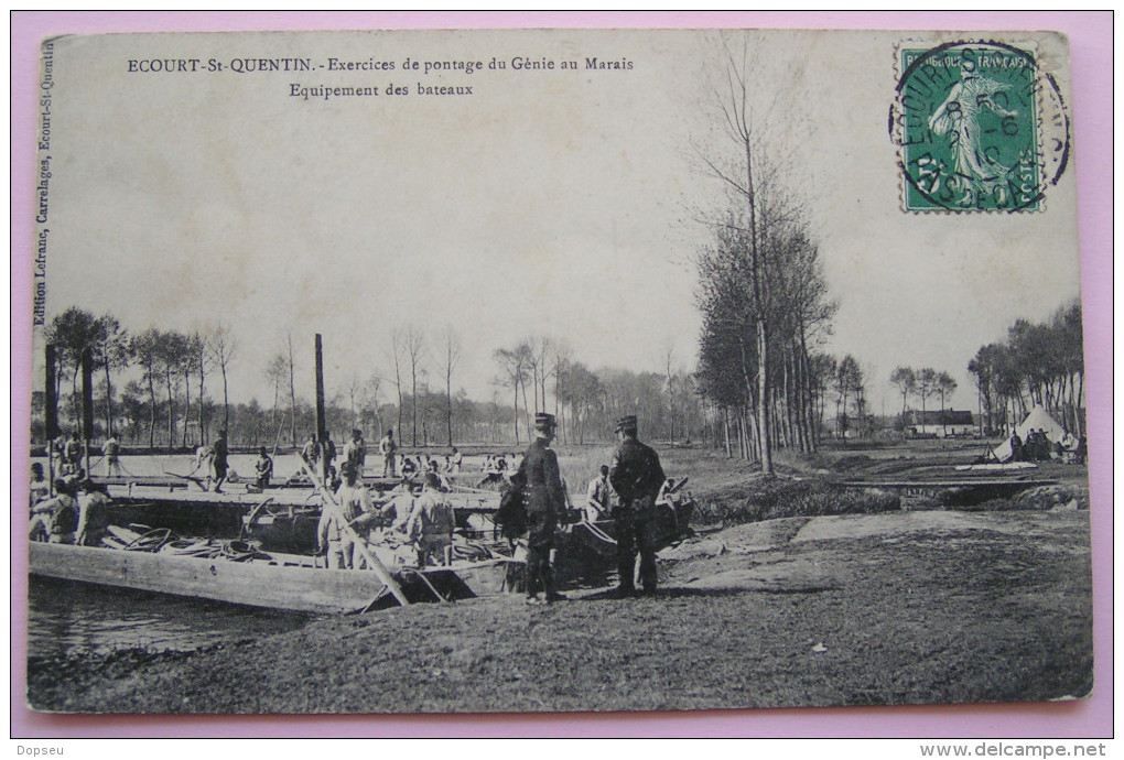 62 ECOURT SAINT ST QUENTIN Exercice De Pontage Du Génie Du Marais, équipement Des Bateaux - Autres & Non Classés