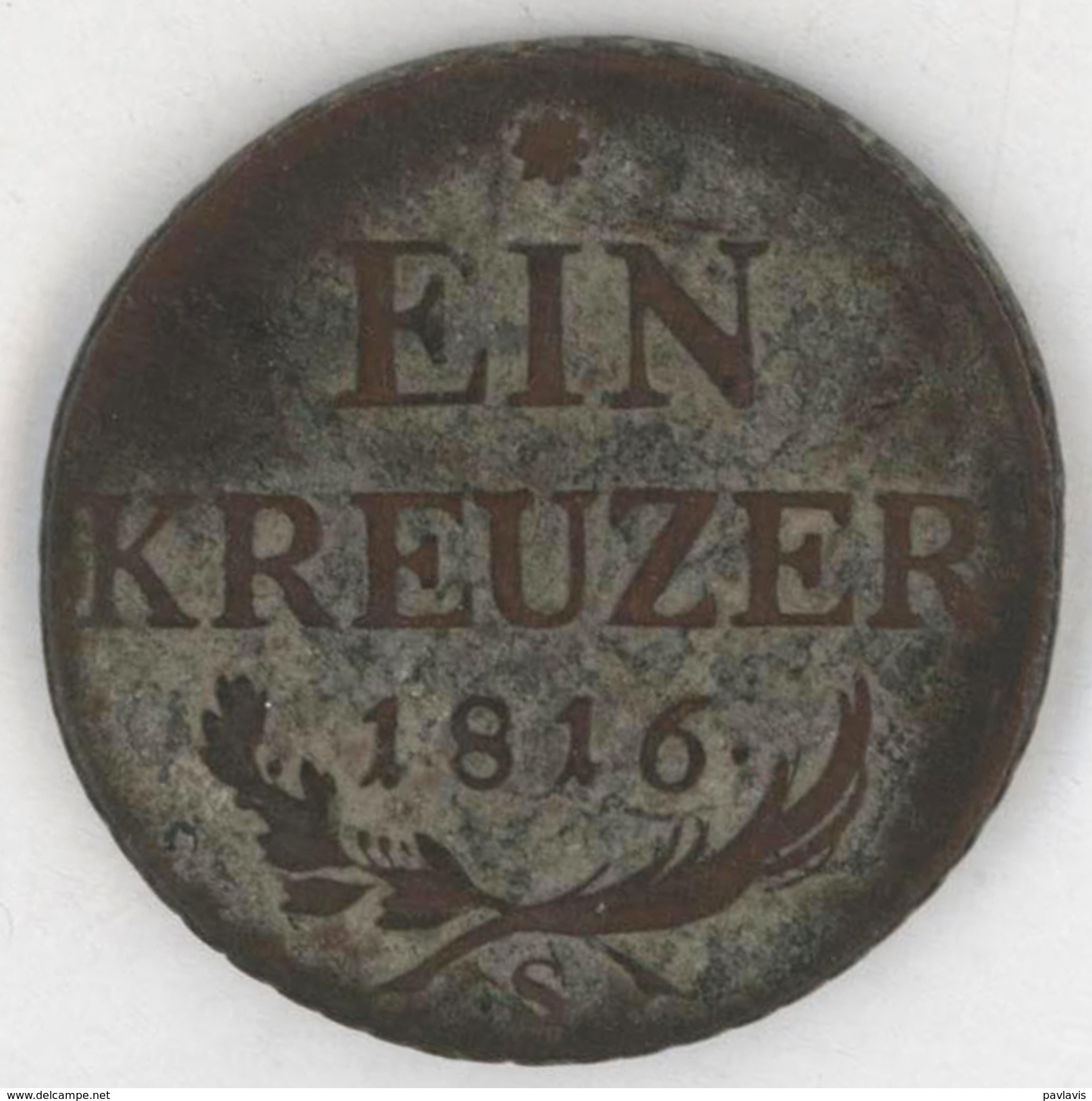 Ein Kreuzer / 1 Kreuzer - Series S - Copper Coin -  Year 1816 - Austria