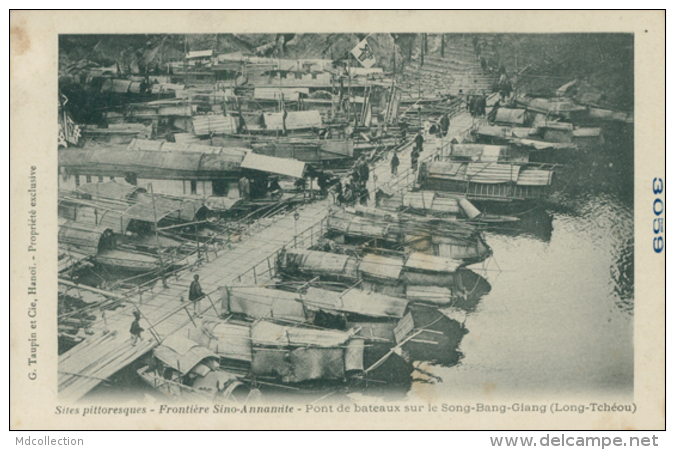 VN LONG TCHEOU / Frontière Sino-Annamite, Pont De Bateaux Sur Le Song-Bang-Giang / - Vietnam