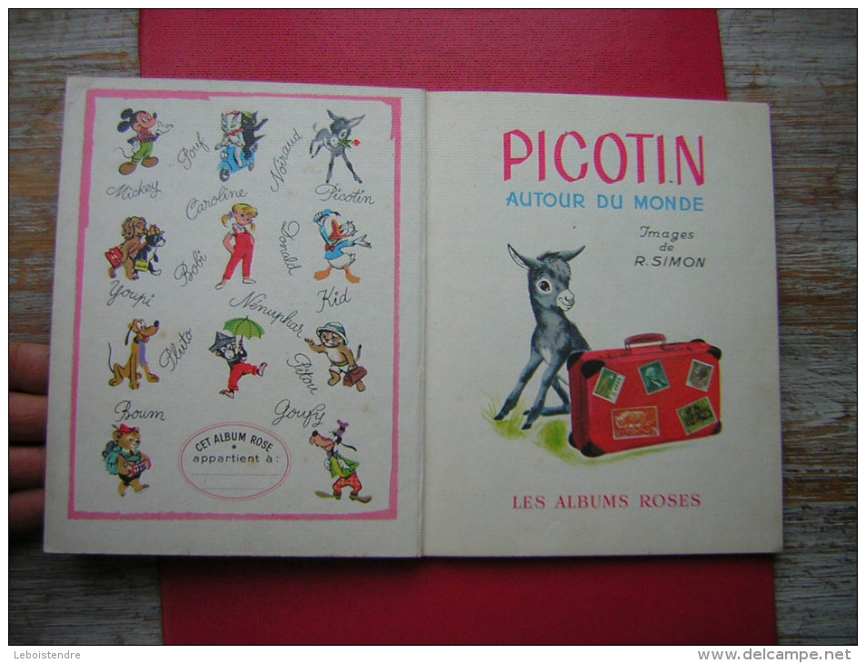 ENFANTINA / ENFANT PICOTIN AUTOUR DU MONDE IMAGES DE R SIMON   HACHETTE  LES ALBUMS ROSES 1959 - Hachette