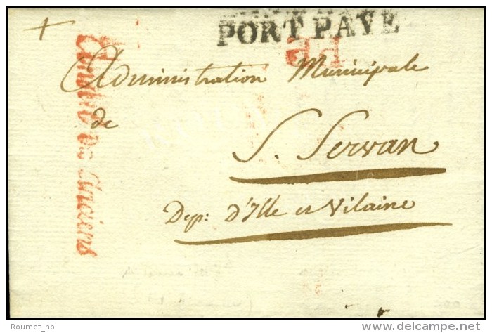 CONSEIL DES ANCIENS + P.P. Rouge (S. N° 886B) Sur Lettre Avec Texte Daté De Paris An 7. - TB. - Lettres Civiles En Franchise