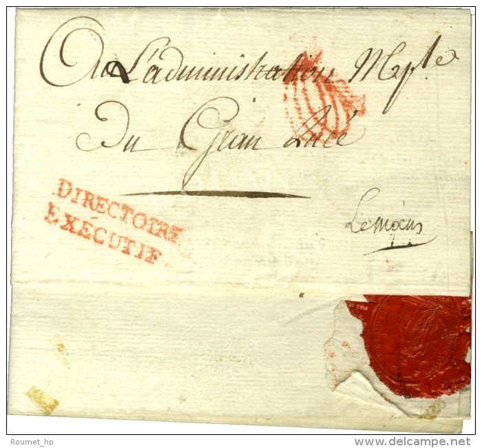 DIRECTOIRE / EXECUTIF Rouge (S. N° 876) Sur Lettre En Franchise Avec Texte Daté De Paris An 6. Au Verso,... - Cartas Civiles En Franquicia