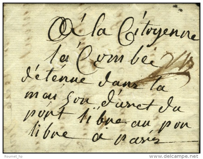 Lettre Avec Texte Daté De La Maison D'arrêt Du Port - Libre (Port Royal) Le 10 Vendémiaire An... - Cartas Civiles En Franquicia