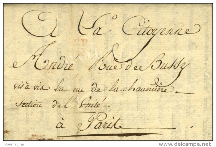 Lettre Avec Long Et Bon Texte Daté De Ste Pélagie Le 13 Frimaire An 2 Acheminée Par La Petite... - Cartas Civiles En Franquicia