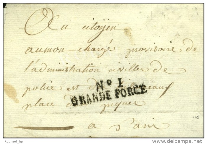 N° 1 / GRANDE FORCE (S N° 9521) Sur Lettre Sans Texte. - TB / SUP. - Cartas Civiles En Franquicia