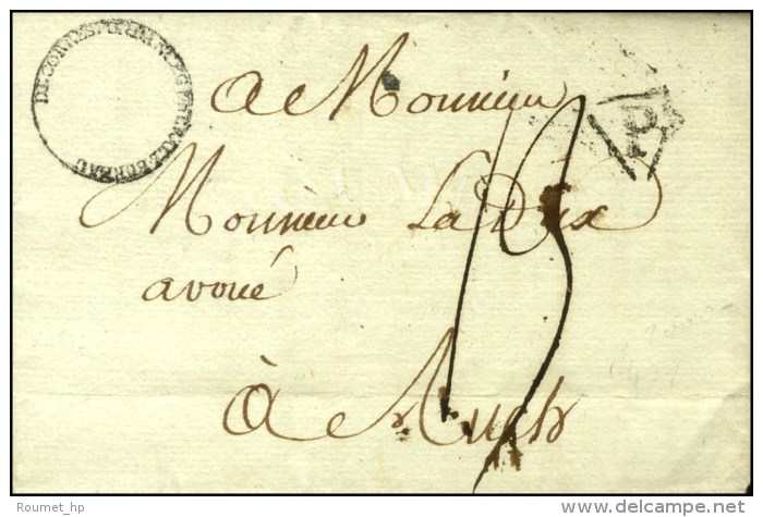 Cachet Orné BUREAU DE CORRESPONDANCE GENERALE (mot Royal Et 3 Fleurs De Lys échoppés) (S.... - Cartas Civiles En Franquicia