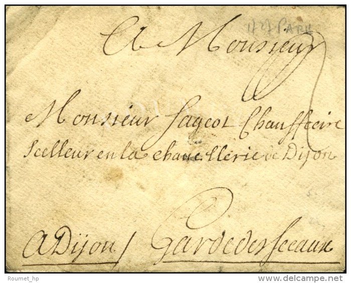 Contreseing '' Garde Des Sceaux '' Sur Lettre Avec Texte Daté De Paris 1727. - TB. - R. - Cartas Civiles En Franquicia