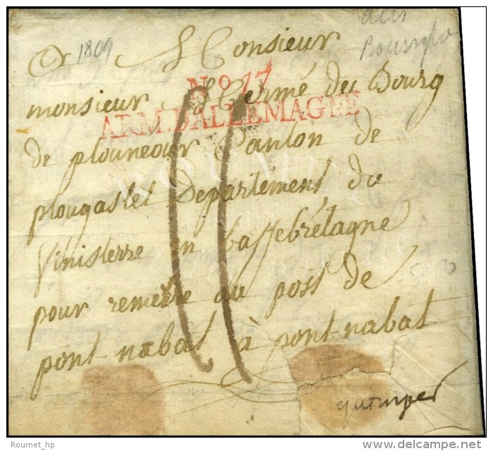 N° 17 / ARM. D'ALLEMAGNE Rouge Sur Lettre Avec Texte Daté D'Augsbourg Le 18 Juillet 1809. - TB. - Marques D'armée (avant 1900)