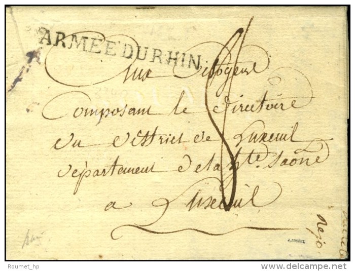 ARMEE DU RHIN Sur Lettre Avec Texte Daté De Newport. An 3. - SUP. - R. - Marques D'armée (avant 1900)