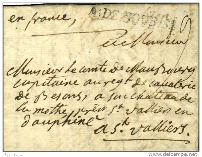 A. DE SOUBISE Sur Lettre Avec Texte Daté De Deinack Le 23/9/1757. - TB / SUP. - R.- - Army Postmarks (before 1900)