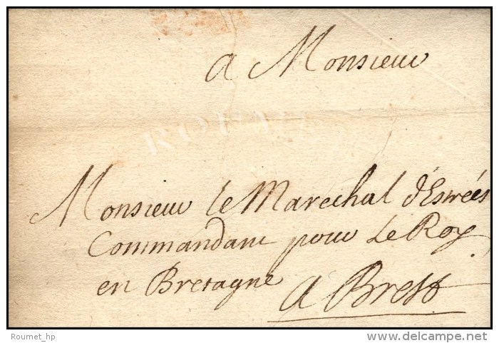 Lettre Avec Texte Daté '' Au Camp De Ville Sur Haine '' Pour Le Maréchal D'Estrées. 1697. -... - Marques D'armée (avant 1900)