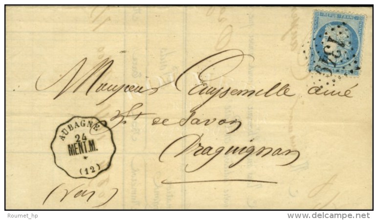 GC 1349 / N° 60 CONV. STAT. AUBAGNE / MENT. M. (12) Sur Lettre Pour Draguignan. 1872. - SUP. - Poste Ferroviaire