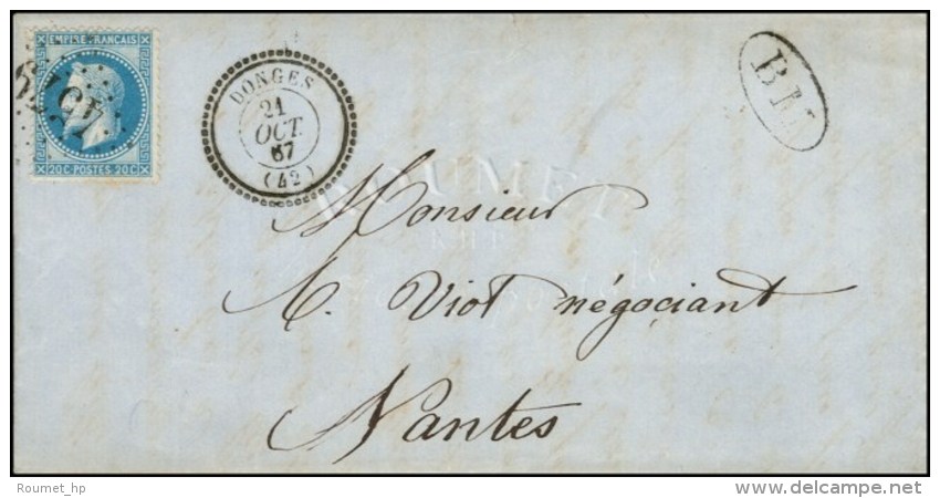 GC 4579 / N° 29 Càd T 22 DONGES (42) + BM Sur Lettre De Paimboeuf Pour Nantes. 1867. - TB / SUP. - Poste Ferroviaire