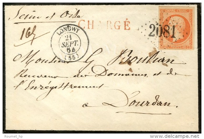 GC 2081 / N° 16 Càd T 15 LONGWY (55) Sur Lettre Chargée. 1864. - TB / SUP. - 1849-1876: Période Classique