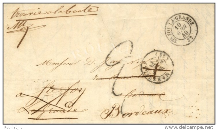 Càd T 15 MARSEILLE (12), Taxe Tampon 2 Sur Lettre Pour Bordeaux Réexpédiée à Ste... - 1859-1959 Lettres & Documents