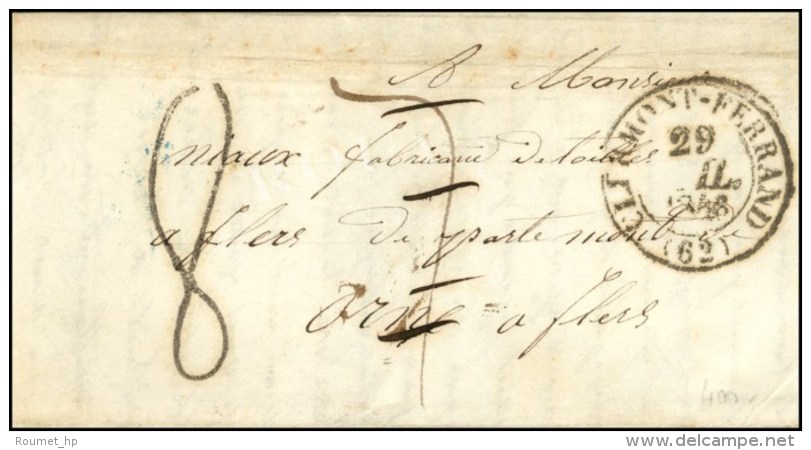 Càd T 13 CLERMONT-FERRAND (62) Taxe 7 Rectifiée 8 Au Tampon (FL). 1846. - TB. - 1859-1959 Lettres & Documents