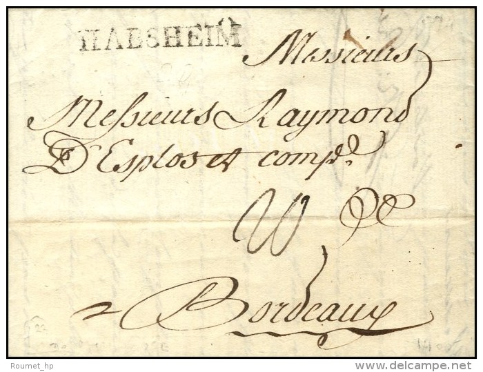 HABSHEIM (L N° 1) Sur Lettre Avec Texte Daté De Mulhouse. 1774. (cote : 650). - TB / SUP. - R. - 1701-1800: Précurseurs XVIII