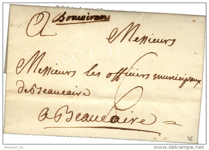 Boucouiran (L. N° 1) Sur Lettre Pour Beaucaire. 1790. - TB. - 1701-1800: Précurseurs XVIII