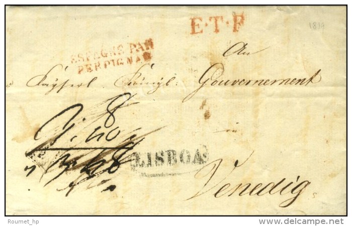Marque Postale LISBOA Sur Lettre Avec Texte Daté De Lisbonne Le 23 Janvier 1819 Adressée à... - Otros & Sin Clasificación