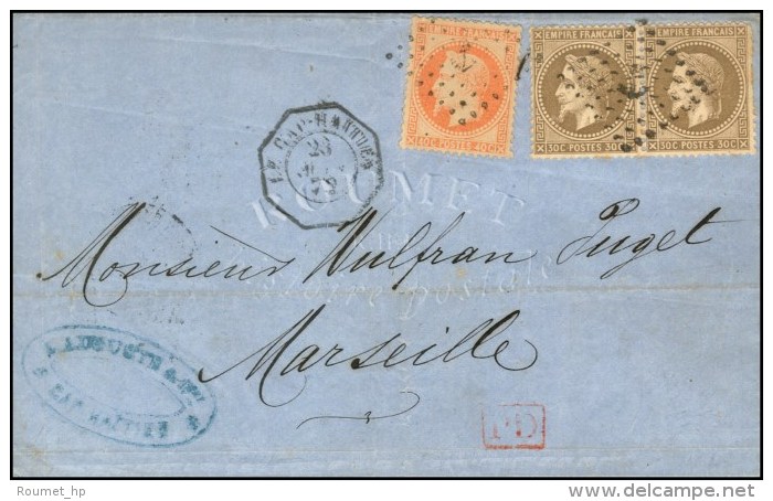 Ancre / N° 30 (paire) + N° 31 Càd Octo LE CAP HAITIEN Sur Lettre Pour La France. 1872. - TB. - R. - Poste Maritime