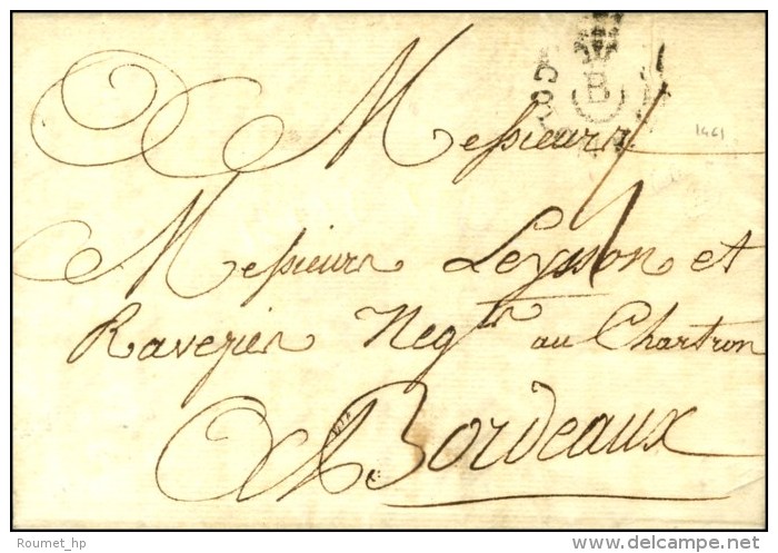 Lettre Avec Texte De St Pierre De La Martinique Pour Bordeaux. MP D'entrée Ornée B / COLONIES (Cote :... - Poste Maritime