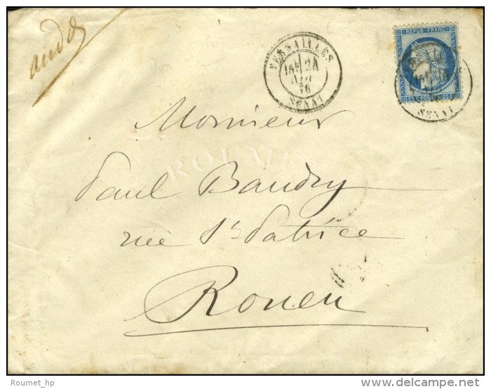 Càd VERSAILLES / SENAT / N° 60 Sur Lettre Pour Rouen, Au Verso Càd VERSAILLES / CHAMBRE DES... - 1849-1876: Periodo Clásico