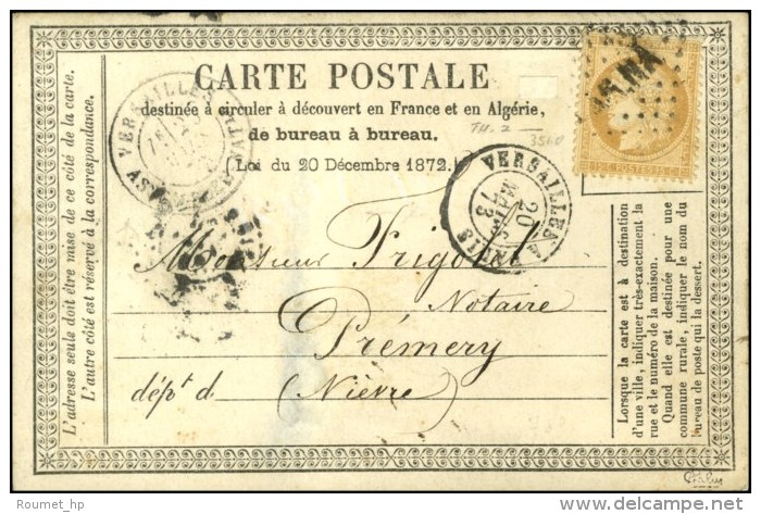Losange AS.NA / N° 59 Càd VERSAILLES / ASSEMBLEE NATle Sur CP. 1873. - TB. - R. - 1849-1876: Période Classique