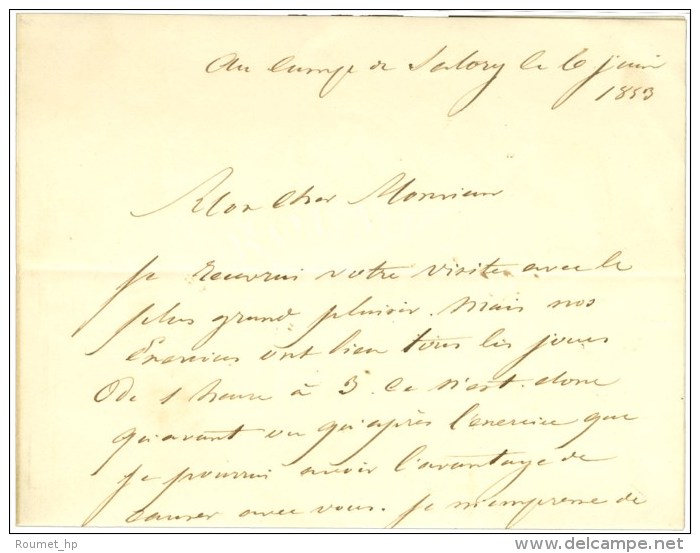 Texte Daté Au Camp De Satory Le 6 Juin 1853 Signé Par Le Général Commandant Le Camp. -... - 1849-1876: Période Classique