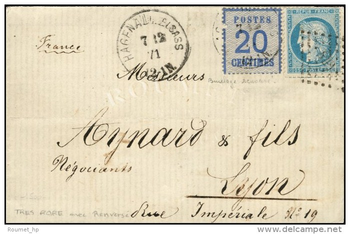 Càd HAGENAU I. ELSASS / Als. N° 6 (pd) Burelage Renversé  + N° 60 Obl. Losange Ambulant Sur... - Lettres & Documents