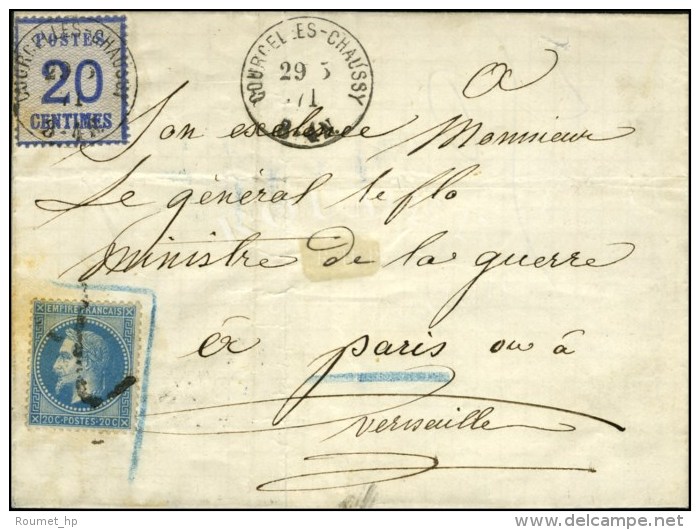 Càd COURCELLES-CHAUSSY 29 5 71 / Alsace N° 6 + N° 29 Obl Taxe Tampon 2 (unique Annulation) Sur... - Lettres & Documents