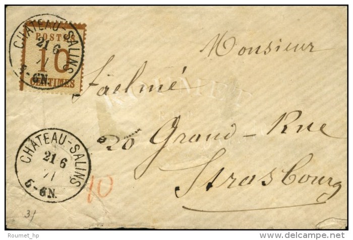 Càd CHATEAU-SALINS / Als. N° 5 Sur Lettre Pour Strasbourg. 1871. - SUP. - Lettres & Documents