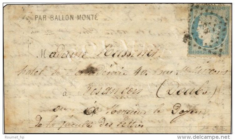 Lettre Avec Texte Daté De Paris Le 6 Décembre 1870 Pour Besançon (Doubs). Losange PB / N°... - Guerre De 1870