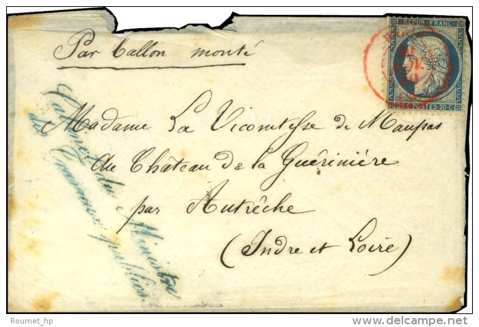 Càd Rouge PARIS (SC) 20 NOV. 70 / N° 37 + Griffe Bleue Cabinet Du Ministre / Des Travaux Publics Sur... - Guerre De 1870