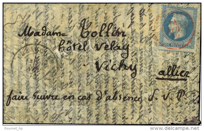 Càd Rouge PARIS (SC) 14 NOV. 70 / N° 29 Sur Lettre Pour Vichy. Au Verso, Càd CALAIS A PARIS 22... - Guerre De 1870