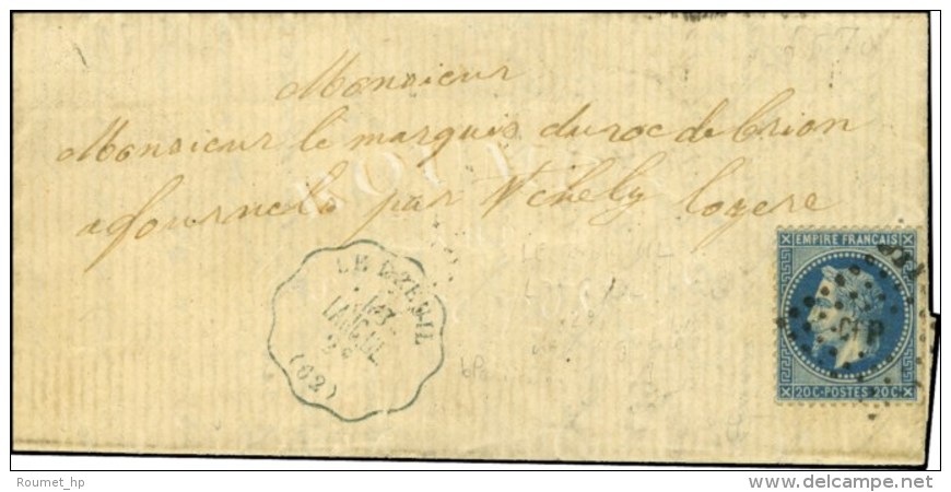 Càd Rouge PARIS (SC) 6 NOV. 70 / N° 37 (déchirure à La Fermeture) Sur Lettre Pour... - Guerre De 1870